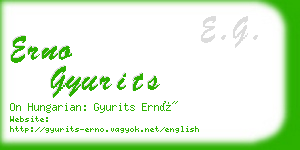 erno gyurits business card